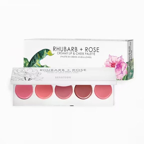 NWT SERAPHINE BOTANICALS Creamy Lip & Cheek Palette in Rhubarb + Rose - Picture 2 of 2
